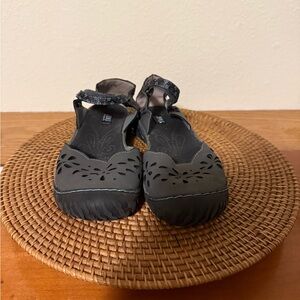 JBU Charcoal Sandals with Black Trim